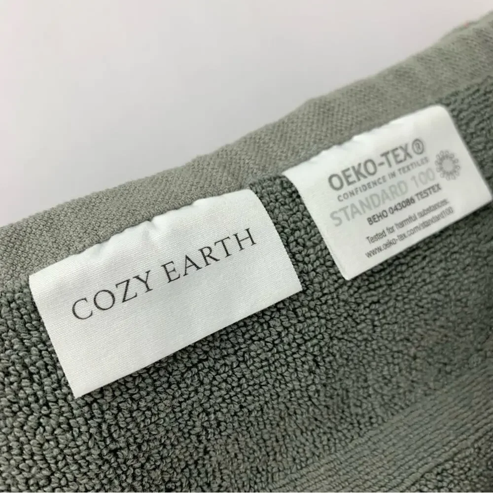 Cozy Earth Dark Grey Bamboo Viscose Cotton Large Bath Mat 27”x 45”